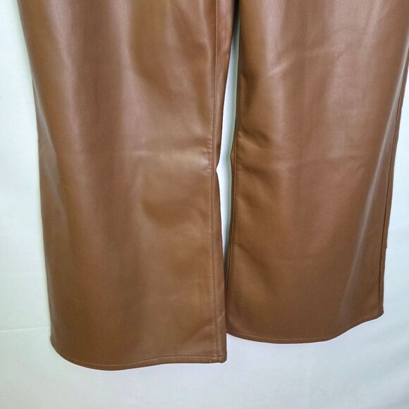 Joe's Jeans Faux Leather Wide Leg Pants Brown Size 33 - Picture 5 of 8
